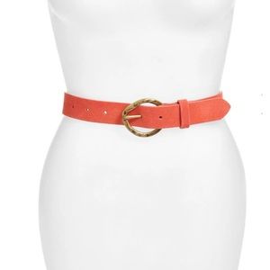 NWT Hammered Buckle Leather Belt | Rust | TREASURE & BOND